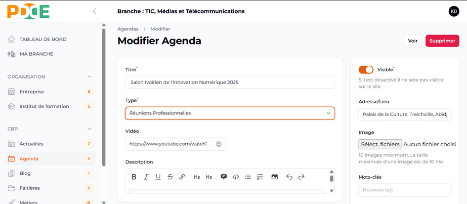 Modifier type agenda
