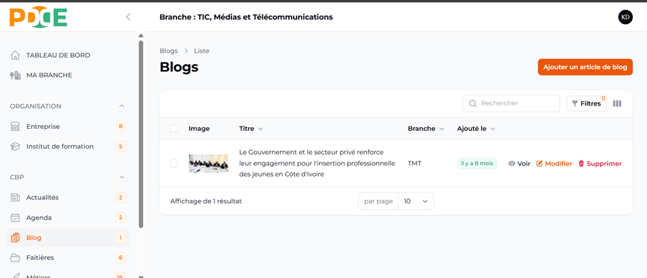 Formulaire ajouter blog