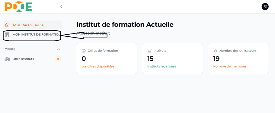 Interface des instituts