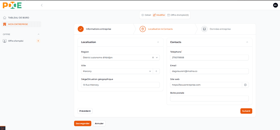 Mise Ă jour de la Localisation