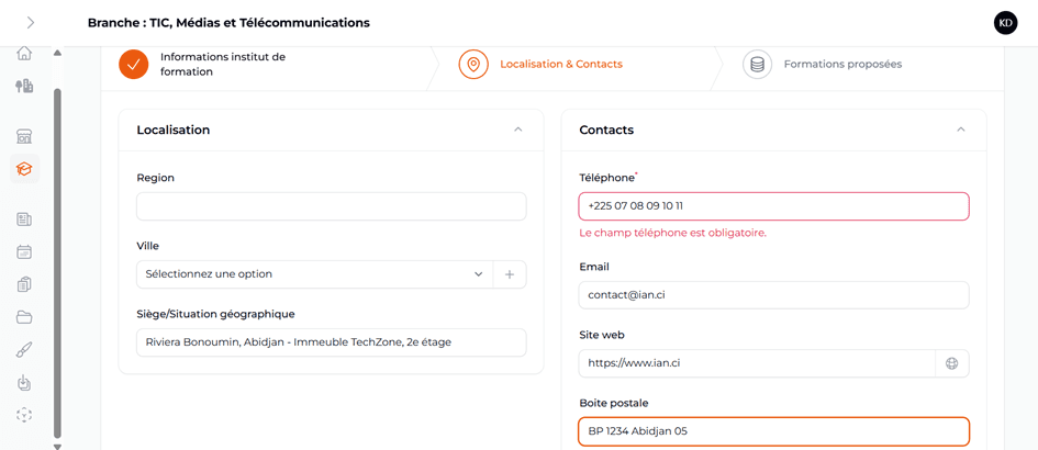 Localisation & contacts