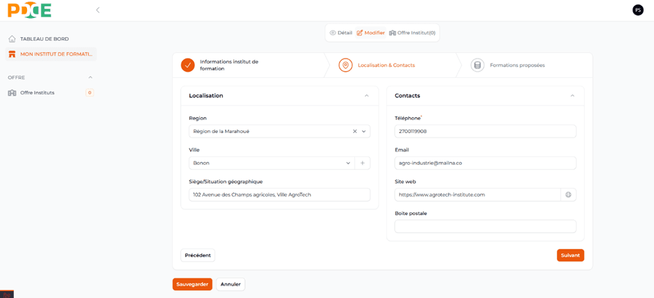Mise Ă jour de la Localisation
